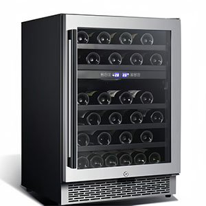 Brenor 24” wide 54 bottle single/dual zone wine cooler